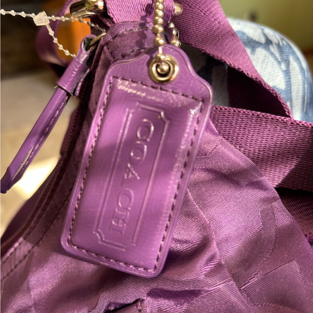 COACH Getaway Nylon Shoulder Bag Rich purple - Picture 6 of 14